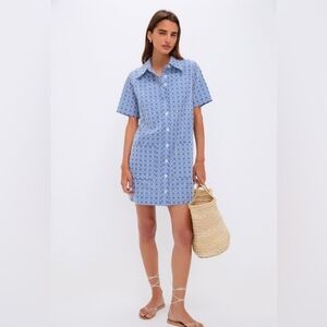 Tuckernuck Pomander Place Denim Embroidered Lacie Dress Large NWT